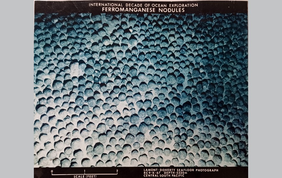 Some parts of the ocean floor (mainly the Pacific and Southern Oceans) are covered in these nodules which can contain small amounts of economically important minerals. However, Mn Nodules are one of the slowest geological phenomena on Earth, growing at an average rate of one centimeter over several million years! a picture of the seafloor covered in manganese nodules